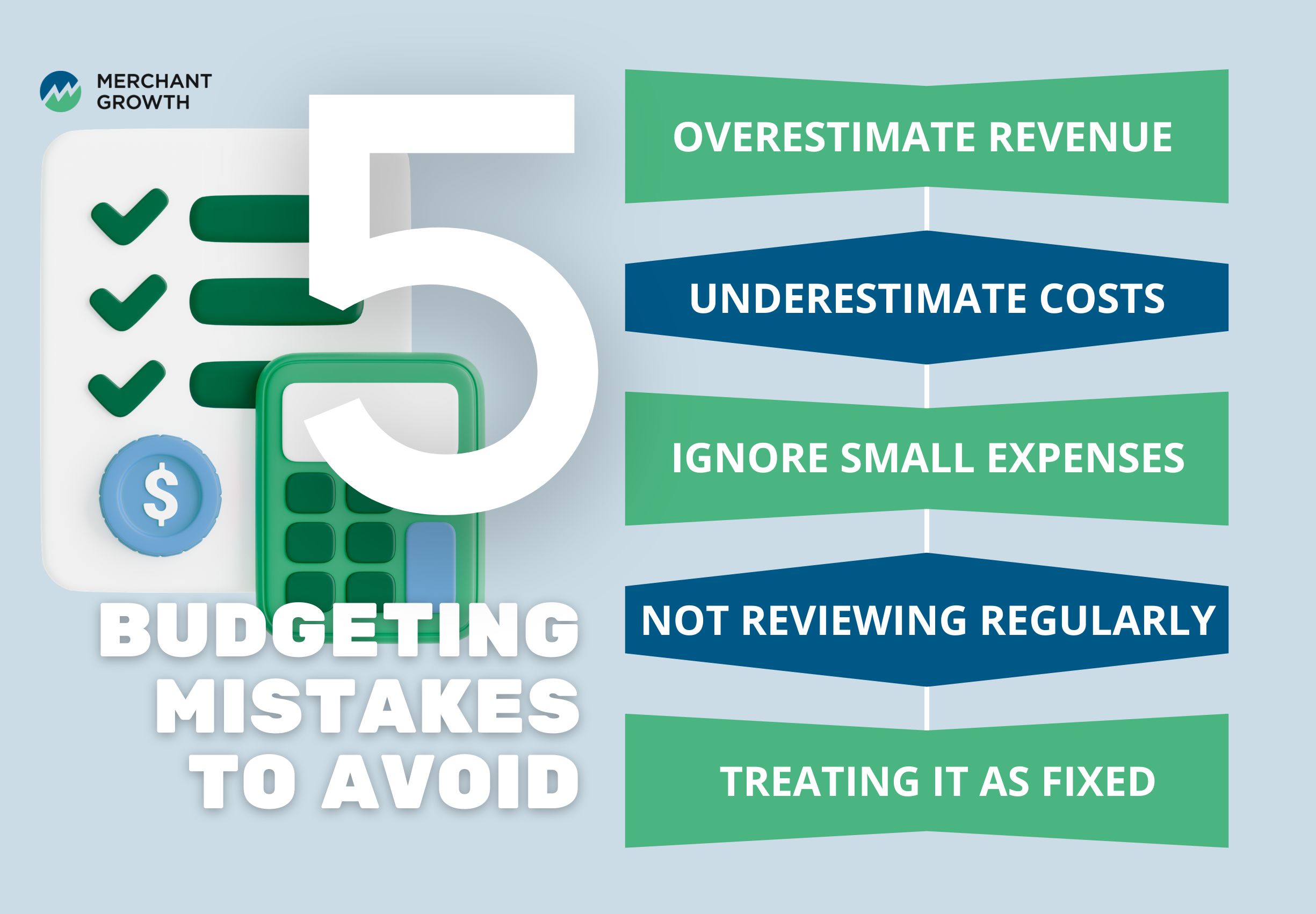 Infographic of 5 practical budgeting tips for small business owners