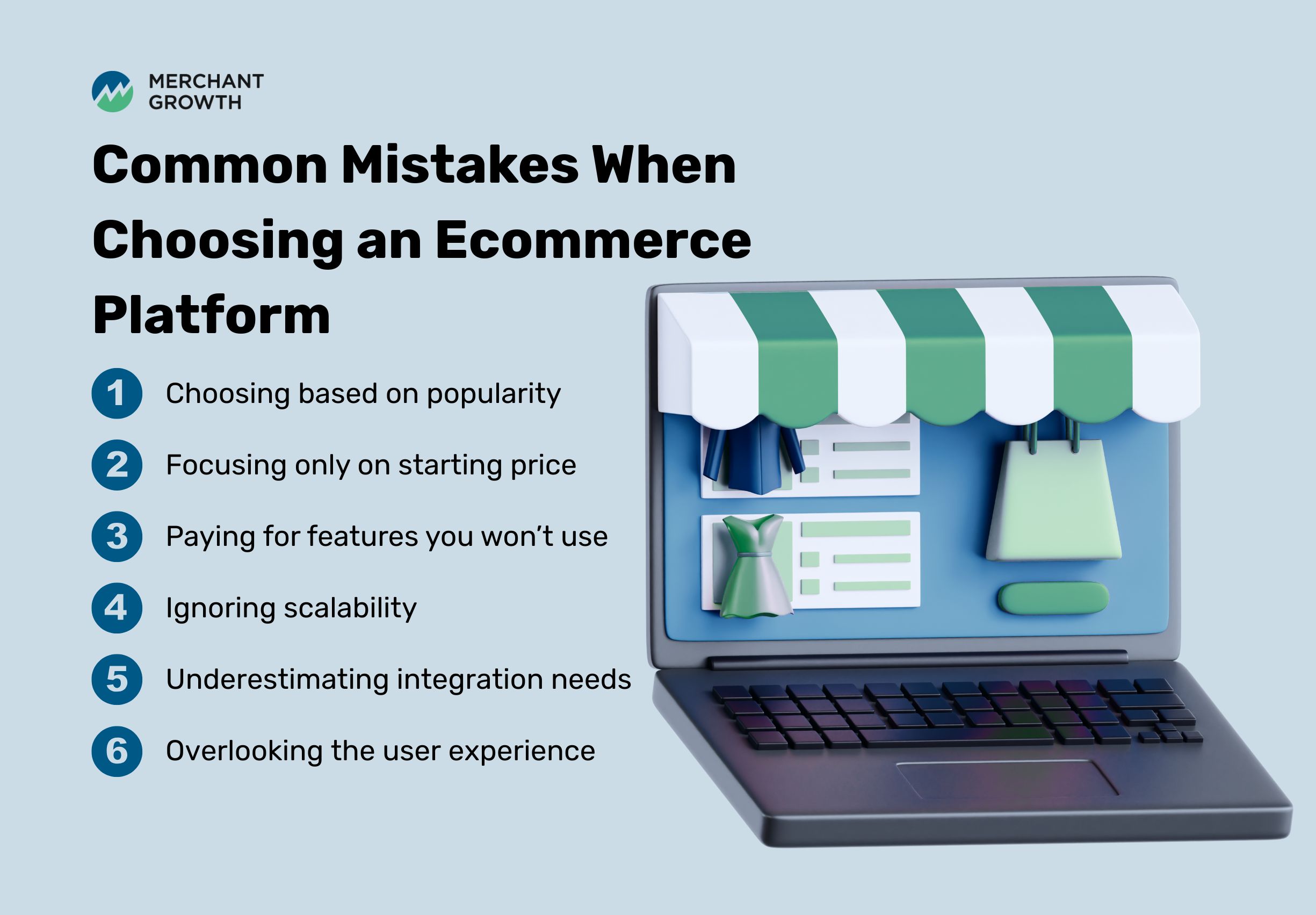 Infographic of common mistakes made when choosing an ecommerce platform